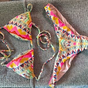 Mara Hoffman Multicolor Geometric Bikini